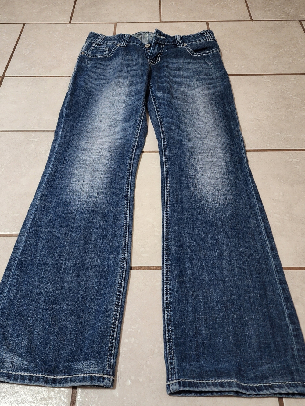 Rock & Roll Cowgirl Original Low Rise Bootcut Flare Jeans Blue Waist 28